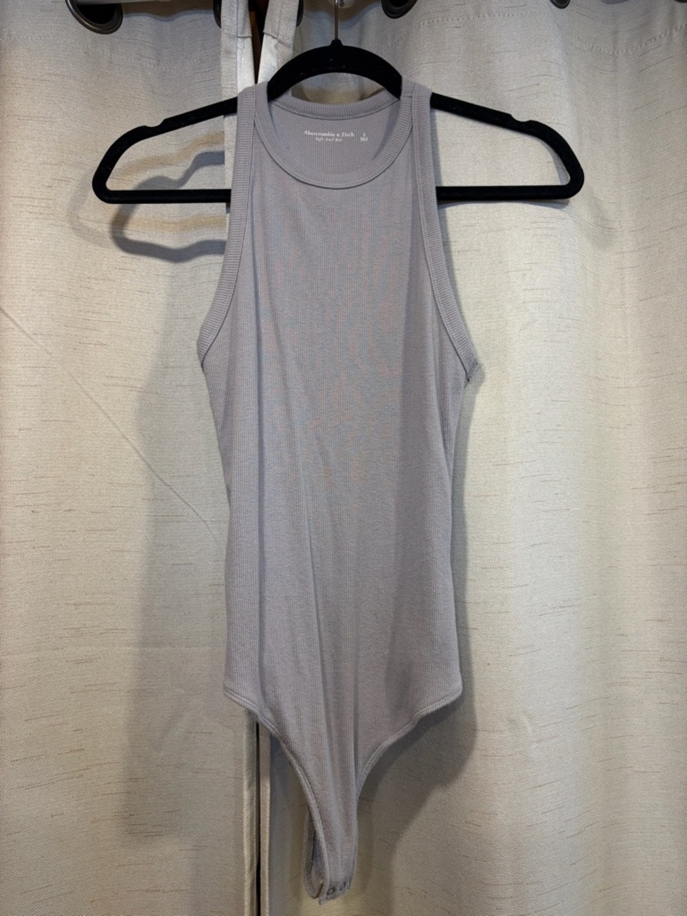 Abercrombie & Fitch Light Gray Ribbed Tank Bodysuit